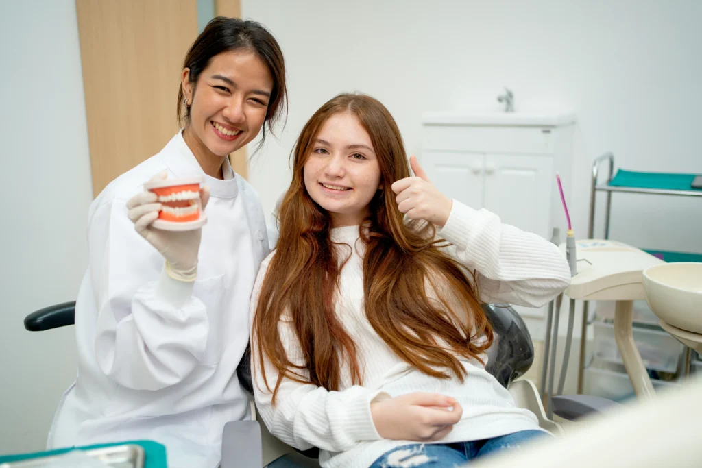 Teen orthodontist consultation at Shining Smiles Orthodontics in Irvine