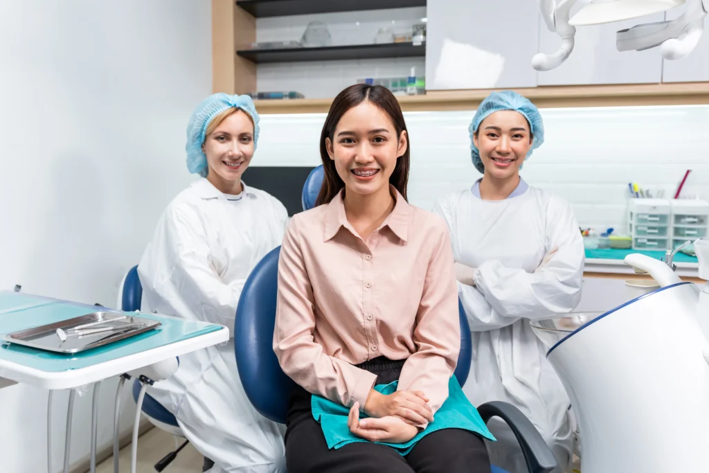 a young korean woman go just had adult orthodontic treatment with shining smiles orthodontics